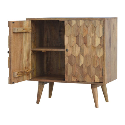 Otranto Pineapple Mango Wood Carved Cabinet 2 Drawers