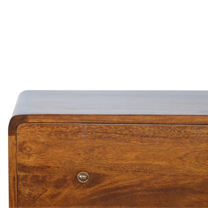 Ostuni Rustic Curved Mango Wood Chestnut Chest 3 Drawer