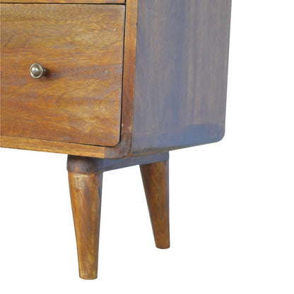 Ostuni Rustic Curved Mango Wood Chestnut Chest 3 Drawer