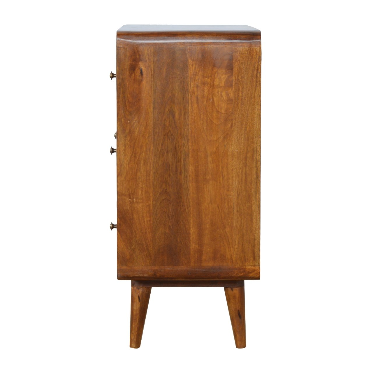Ostuni Rustic Curved Mango Wood Chestnut Chest 3 Drawer