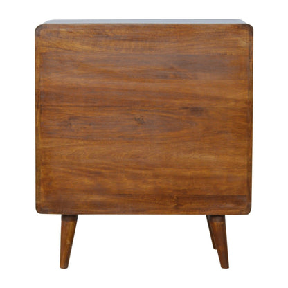 Ostuni Rustic Curved Mango Wood Chestnut Chest 3 Drawer