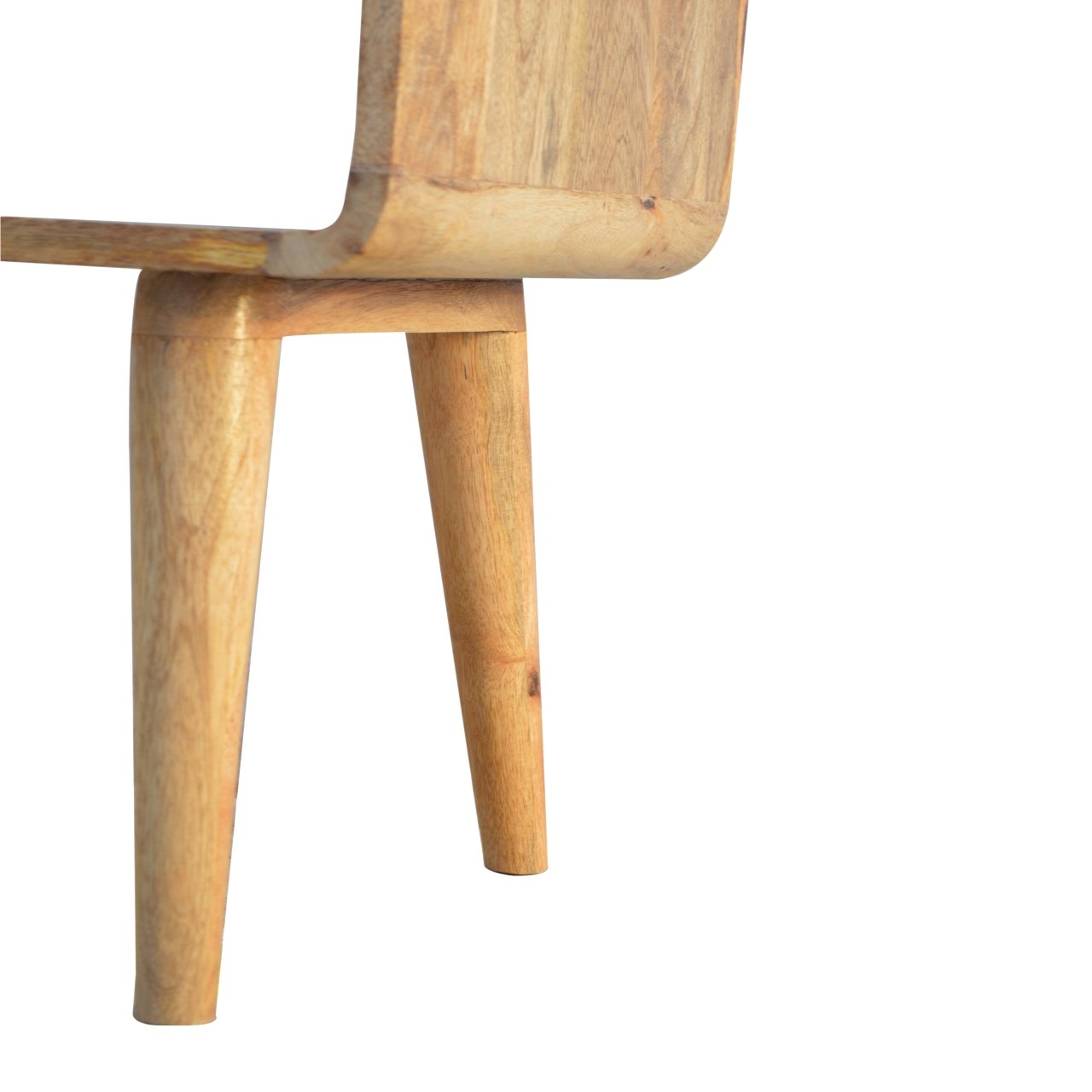 Tropea Curved Natural Mango Wood Open Shelf Bedside Table