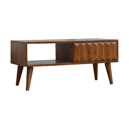 Rimini Chestnut Mango Wood Sliding Door TV Media Unit