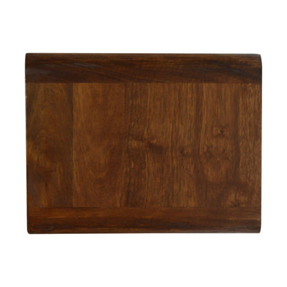 Monforte Floating Curved Chestnut Mango Wood Bedside Table 2 Drawers