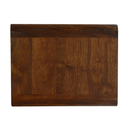 Bologna Minimalist Chestnut Mango Wood Curve Floating Bedside Table with Drawer