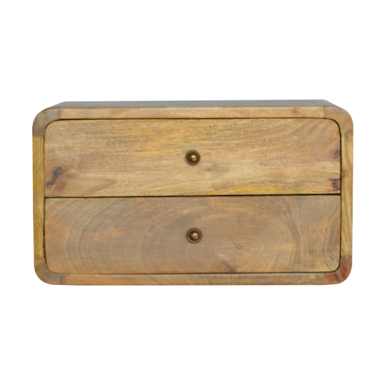 Gradara Natural Oak Mango Wood 2 Drawer Floating Bedside Table