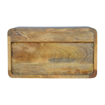 Perugia Floating Curve Natural Mango Wood Open Slot Bedside Table