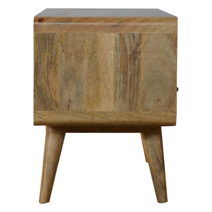 Urbino Curved Oak Mango Wood Low TV Media Unit 2 Drawers