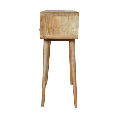 Urbino Curved Mango Wood Console Table 2 Drawer and Open Shelf