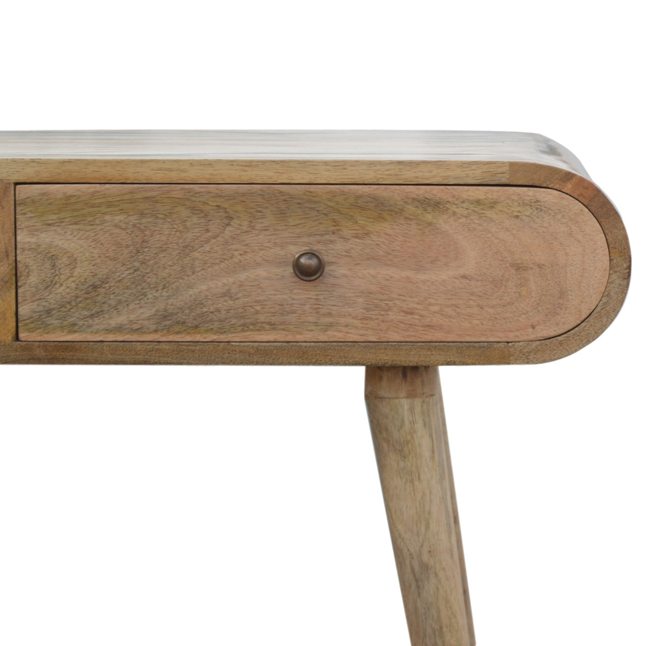Florence Oval 2 Drawer Natural Mango Wood Console Table