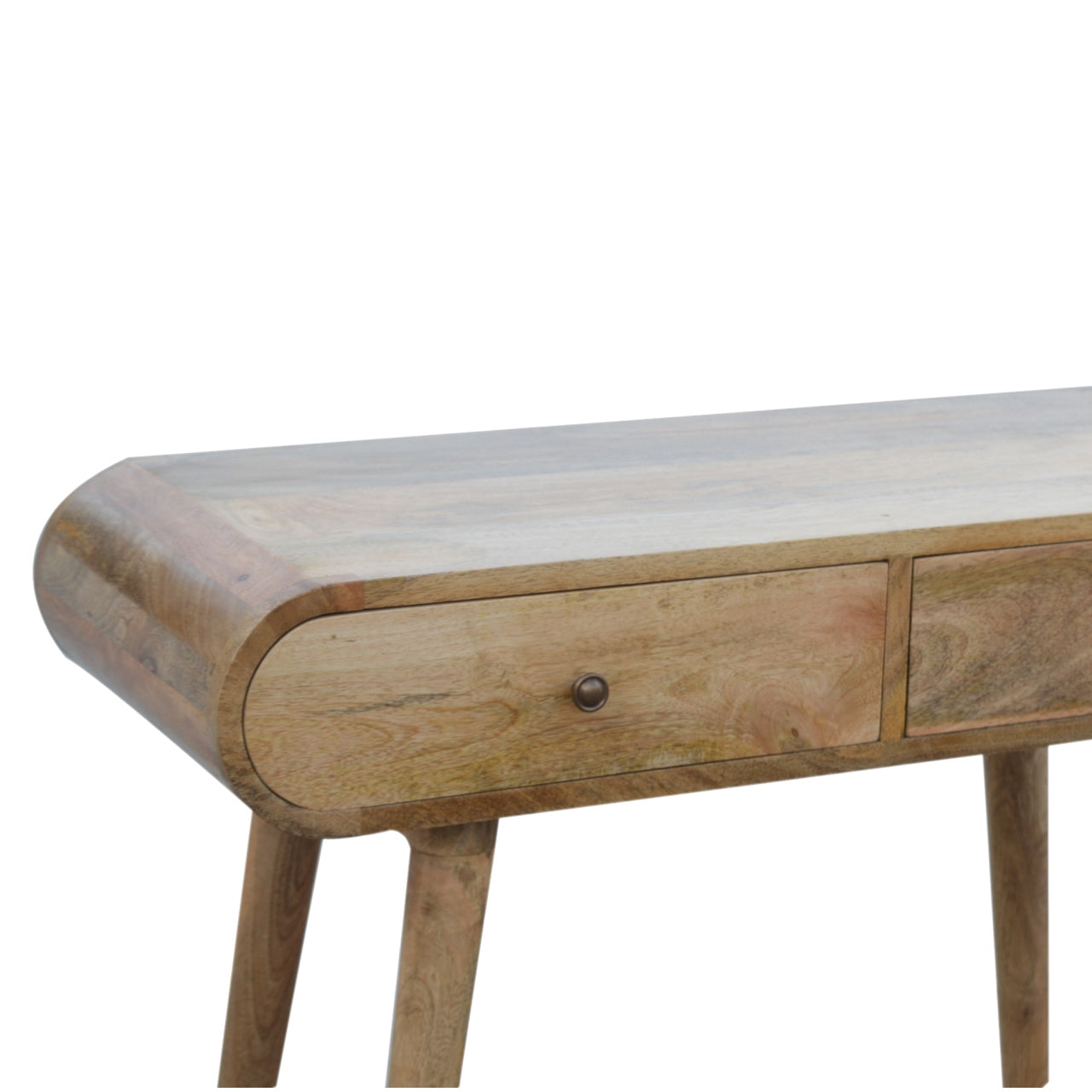 Florence Oval 2 Drawer Natural Mango Wood Console Table