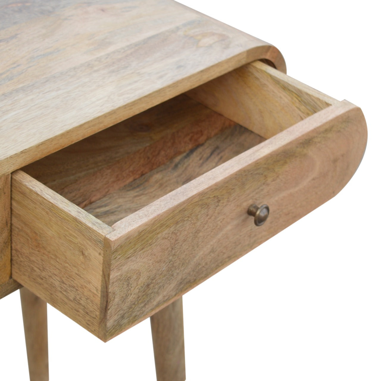 Florence Oval 2 Drawer Natural Mango Wood Console Table