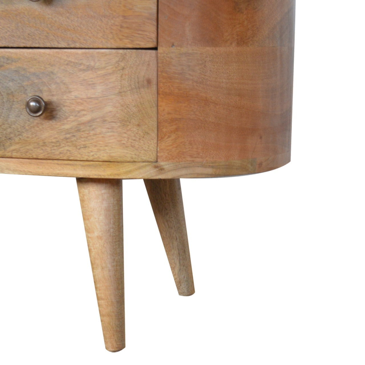 Padua Round Natural Mango Wood Entertainment TV Unit 4 Drawers