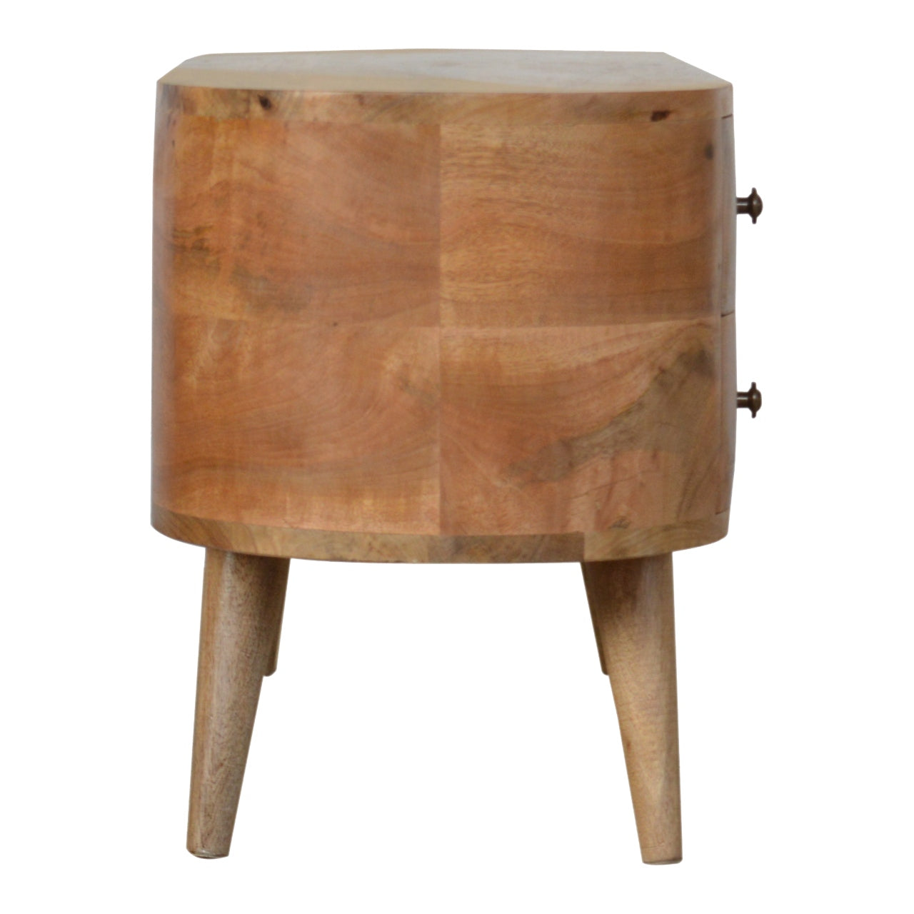 Padua Round Natural Mango Wood Entertainment TV Unit 4 Drawers