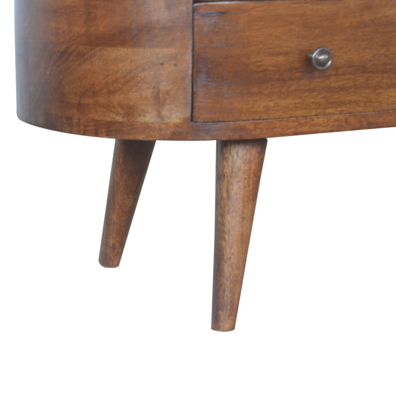 Brescia Chestnut Mango Wood Round TV Entertainment Unit 4 Drawers
