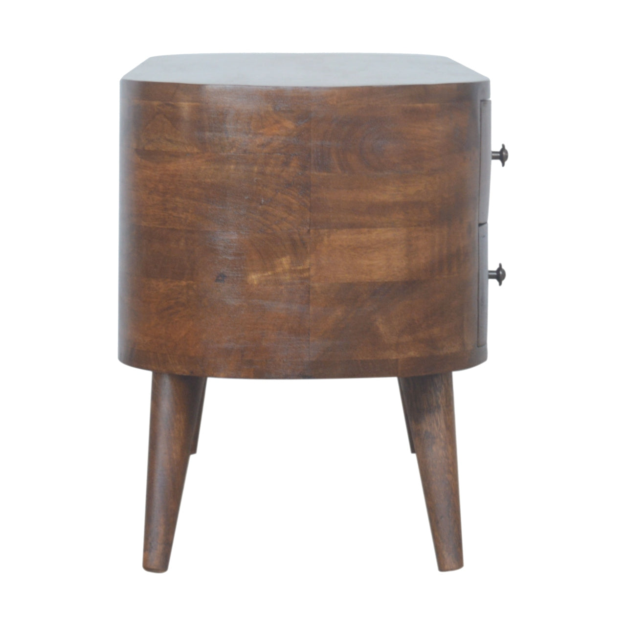 Brescia Chestnut Mango Wood Round TV Entertainment Unit 4 Drawers
