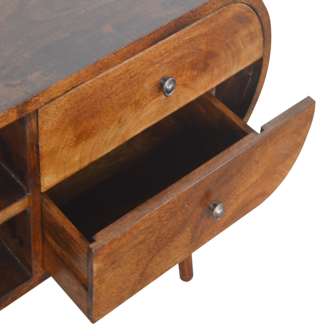 Como Chestnut Mango Wood TV Media Unit 2 Drawers and Open Shelves