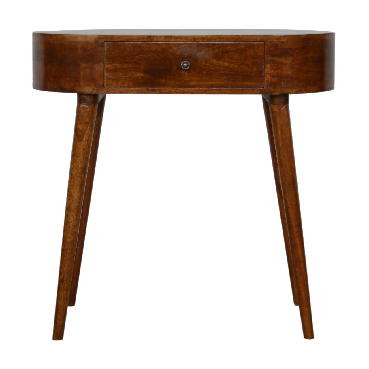 Bellagio Chestnut Mango Wood Oval Console Table with Drawer