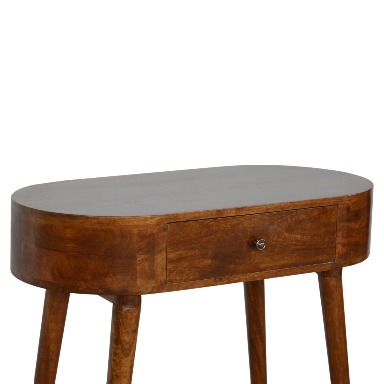 Bellagio Chestnut Mango Wood Oval Console Table with Drawer