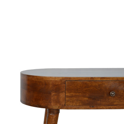 Bellagio Chestnut Mango Wood Oval Console Table with Drawer