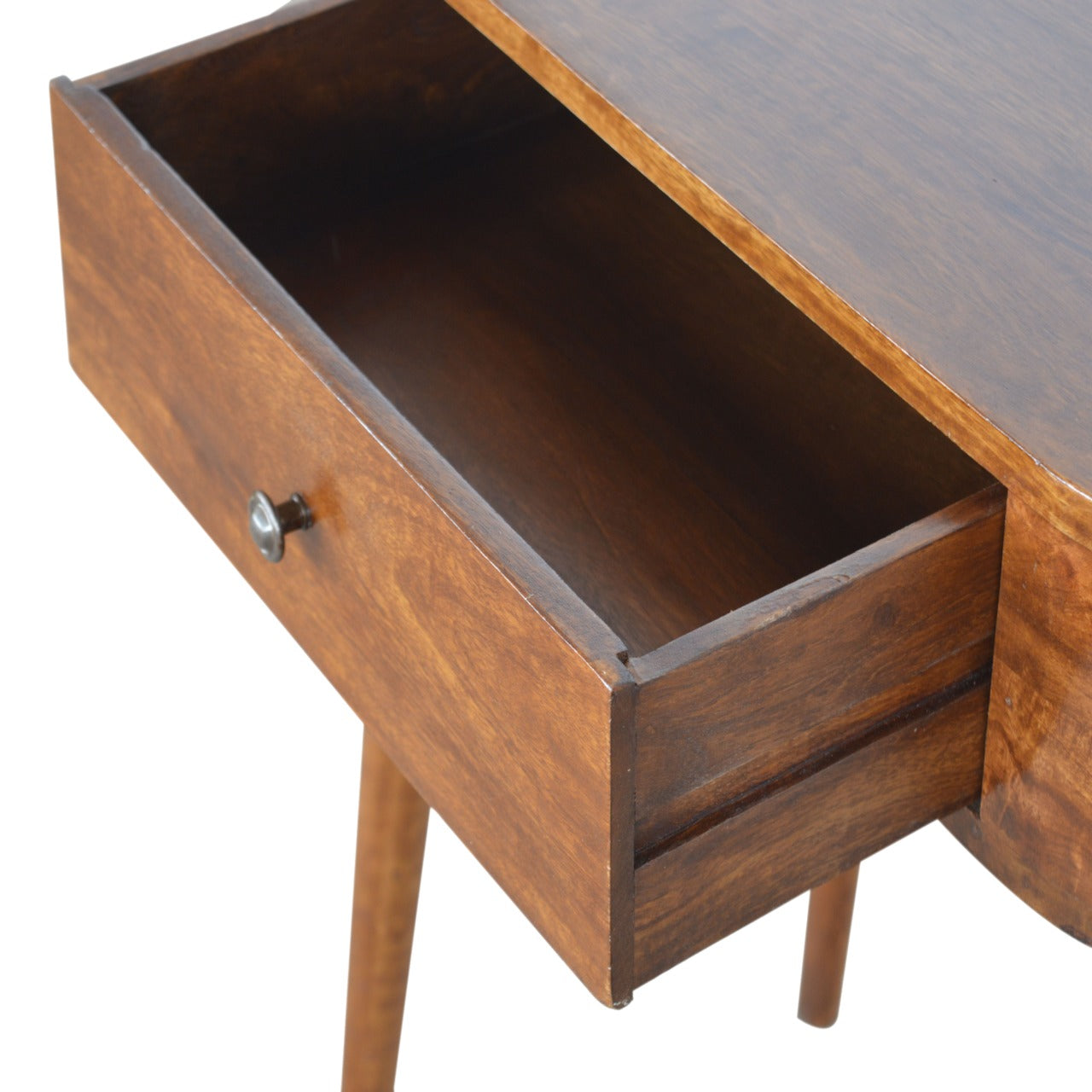 Bellagio Chestnut Mango Wood Oval Console Table with Drawer