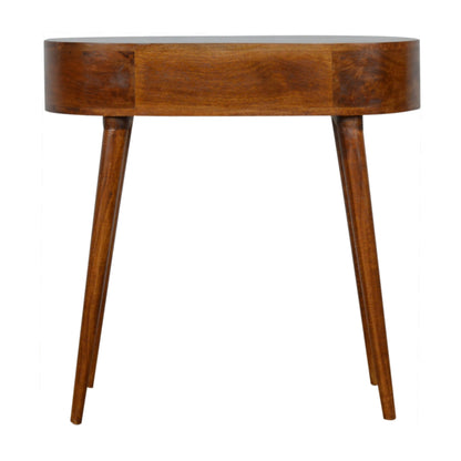 Bellagio Chestnut Mango Wood Oval Console Table with Drawer