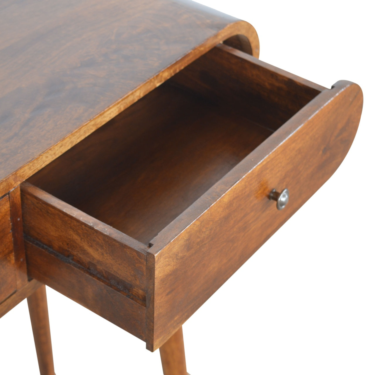 Como Chestnut Mango Wood OvalcConsole Table 2 Drawers
