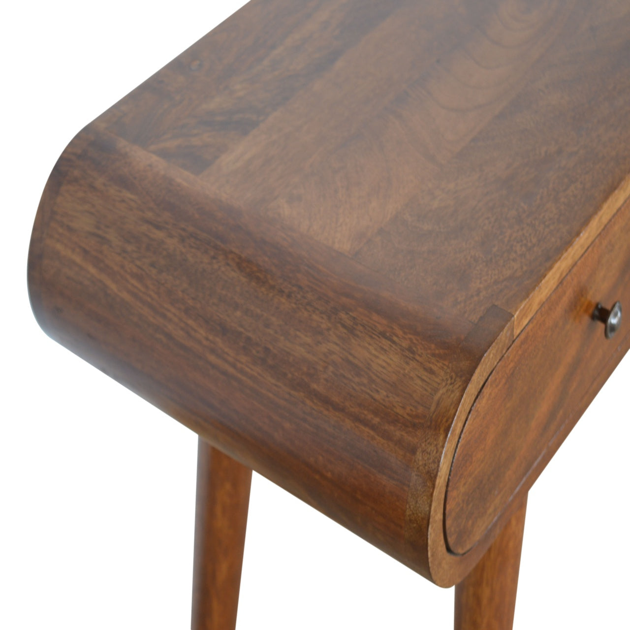 Como Chestnut Mango Wood OvalcConsole Table 2 Drawers