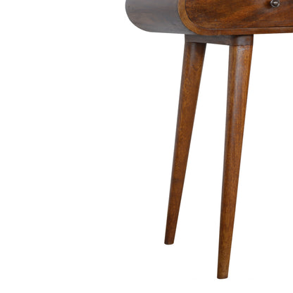 Como Chestnut Mango Wood OvalcConsole Table 2 Drawers