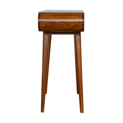 Como Chestnut Mango Wood OvalcConsole Table 2 Drawers