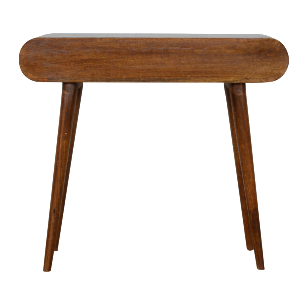 Como Chestnut Mango Wood OvalcConsole Table 2 Drawers