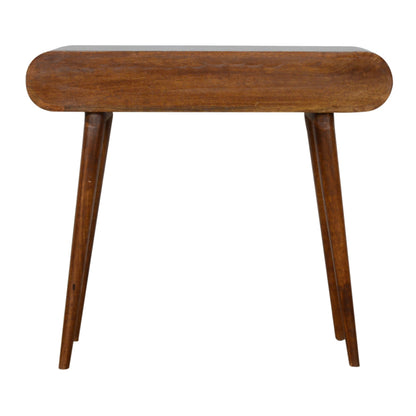 Como Chestnut Mango Wood OvalcConsole Table 2 Drawers