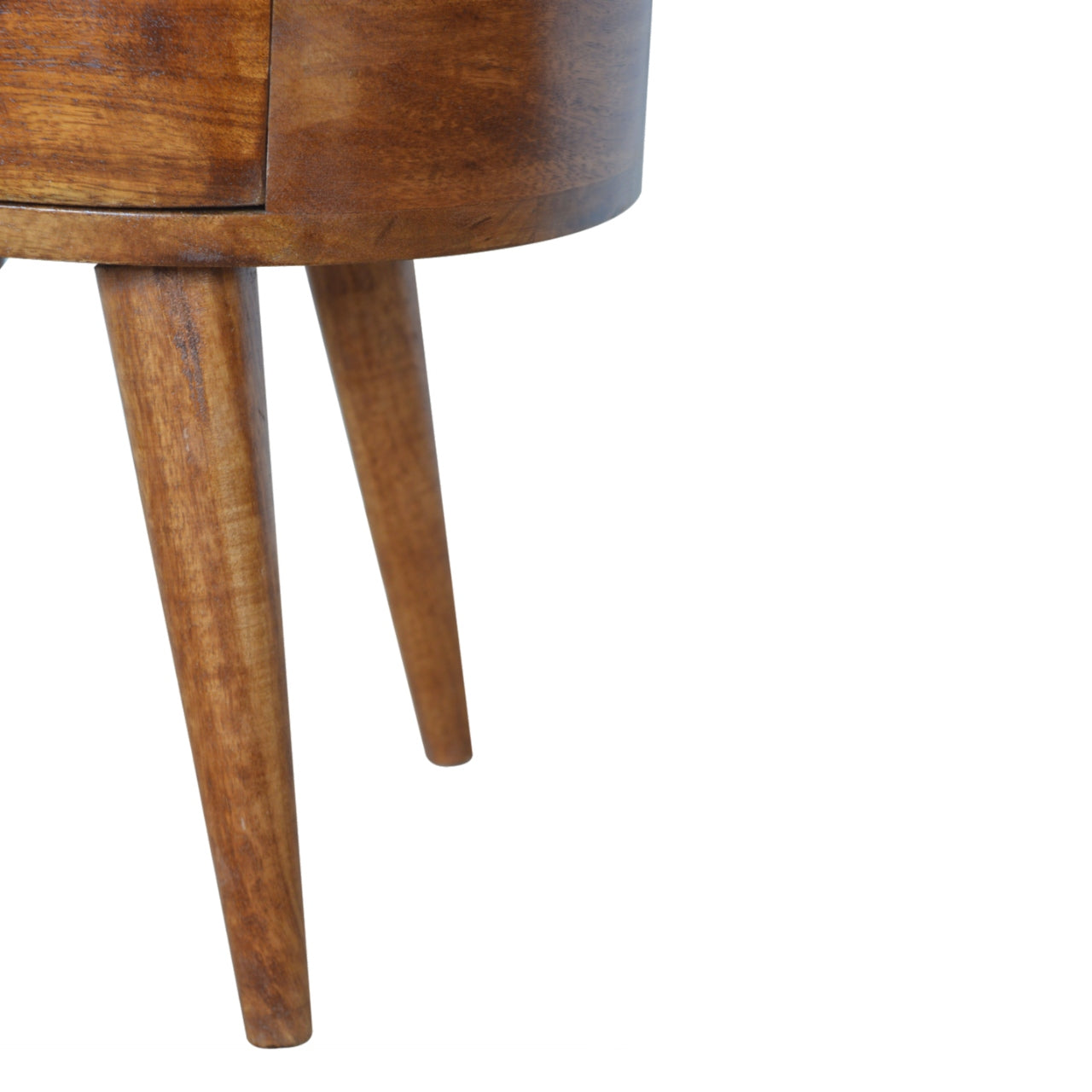 Brescia Chestnut Mango Wood Oval Bedside Table 2 Drawers