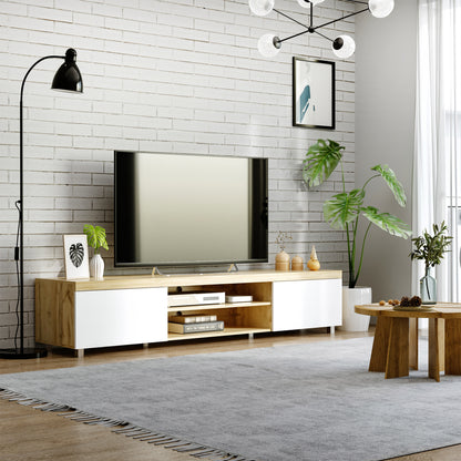 Kepaso Lima Wooden Modern Entertainment Unit With Storage Shelving For TVs Up To 90 Inches