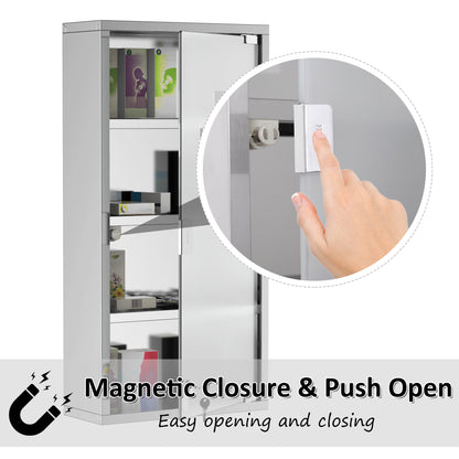 Ranico Hama Wall Mounted Stainless Steel Bathroom Medicine Cabinet With Glass Door And Shelves