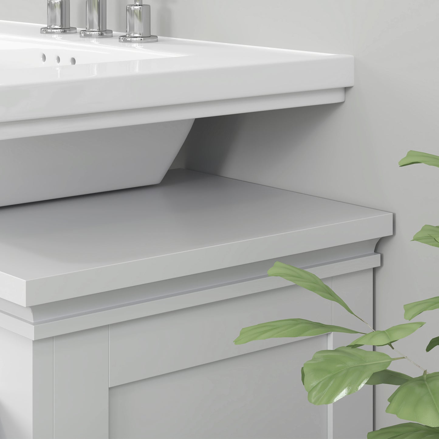 Maelna Compact Bathroom Storage Cabinet With U Cut Out White 15x20cm