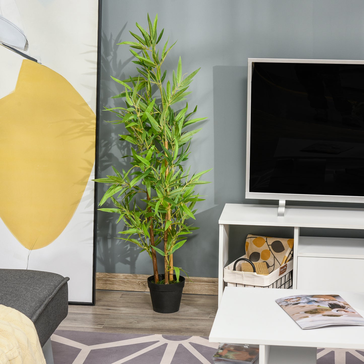 Nedita Sera Artificial Ficus Style Tree With W8ed Base For Indoor Placement