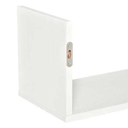 Yosa Toli Wood White Set Of 3 U ShaFauxd Floating Shelves 80 cm Wall Mounted