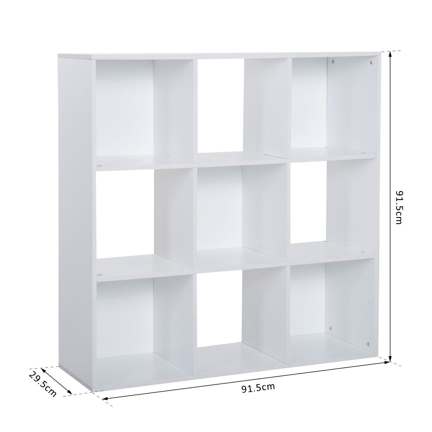 Zido Wood White 3 Tier 9 Cube Storage Bookcase