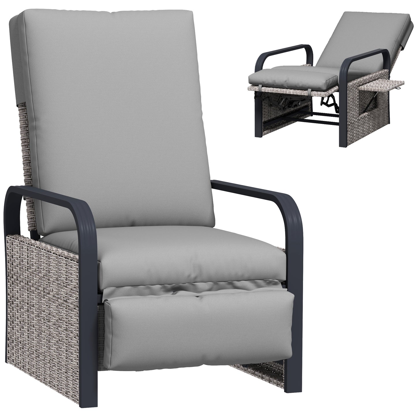 Tanaffi Rattan Grey Reclining Outdoor Armchair