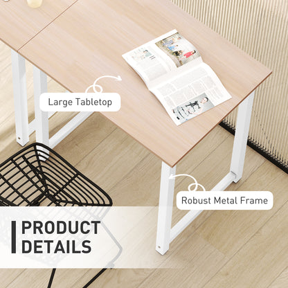Diel 80cm White and White Wooden Home Office Desk