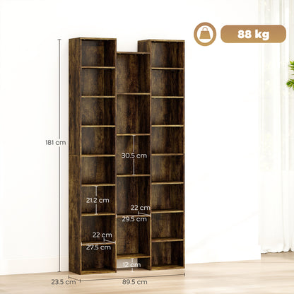 Elmaso Wooden Brown Twenty One Compartment Storage Bookcase