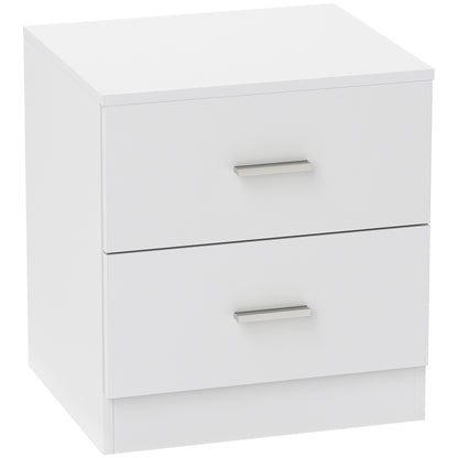 Kefa Yoka White Modern Bedside Table With 2 Drawer Storage