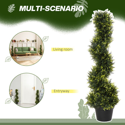 Dinolu Set Of 2 Artificial Spiral ShaFauxd Topiary Trees In Pots For Indoor Workspaces