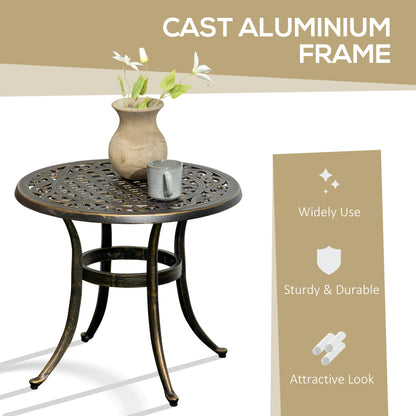 Sani Cast Aluminium Bronze Outdoor Side Table With Anti Slip Feet