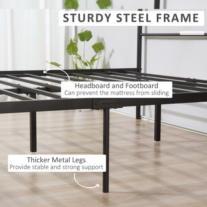 Palo 4FT6 Double Metal Bed Frame with Headboard and Footboard