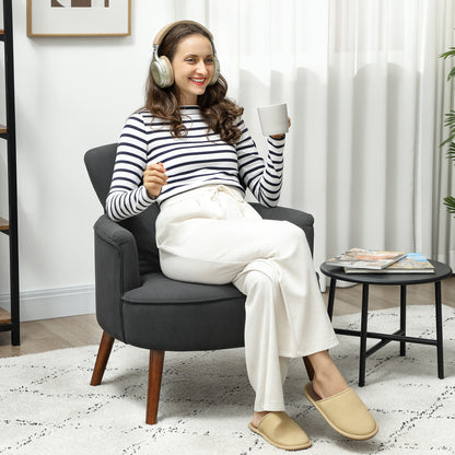 Mielyo Black Corduroy Retro Accent Armchair