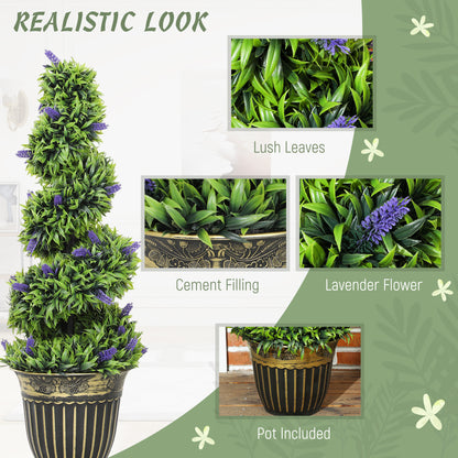 Vadi Set Of 2 Artificial Lavender Style Trees H8 90cm