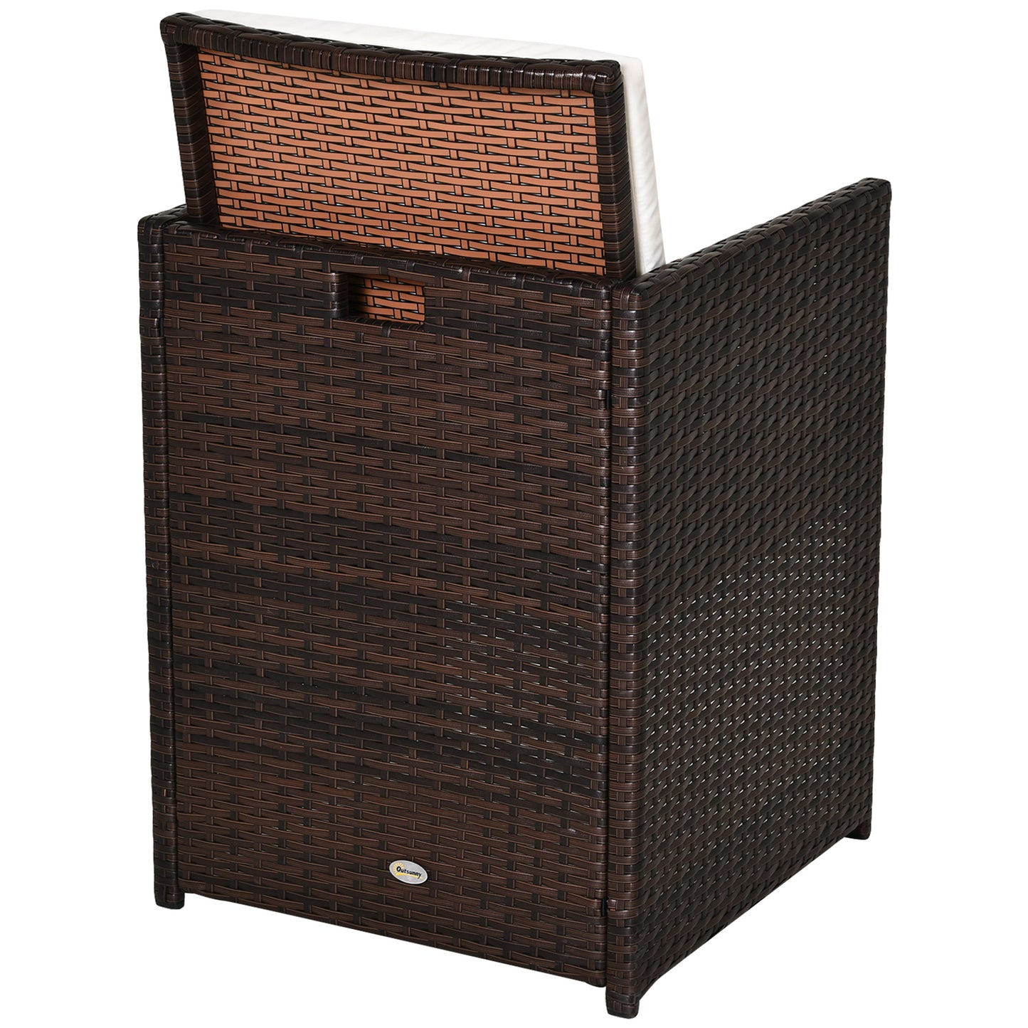 Nevani Rattan Brown 2 Seater Cube Garden Dining Set With Armchairs Stools And Rectangular Glass Table