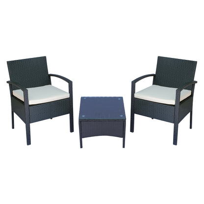 Veka Rive Black Rattan 2 Seater Bistro Table And Chair Set